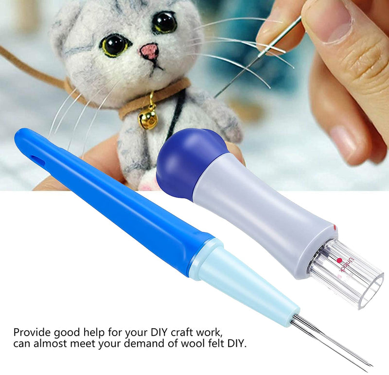 2 Pack Needle Felting Tools,Pen Style Needle Felting Tool with 3 Needles and Punch Style Felting Needle Tool with 7 Barbed Needles,Wool Needles Felt Punch for DIY Patchwork and Handicraft - NewNest Australia