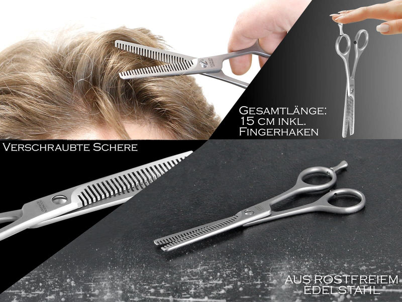 Solingen Thinning Scissors, Hairdressing Scissors With Sharp Double-Sided Toothing, Made In Germany, Hair Cutting Scissors Made Of High-Quality Stainless Steel For Thinning Hair (13.97 Cm) - NewNest Australia