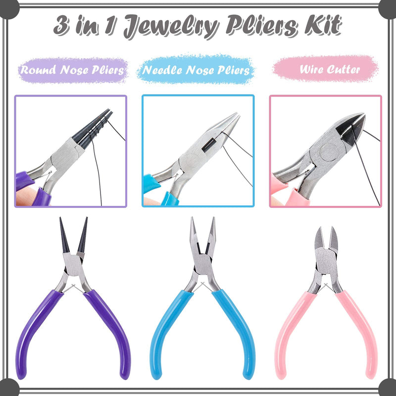 Jewelry Pliers Set, SONGIN 3 Pack Jewelry Making Tools Kit include Round Nose Pliers,Needle Nose Pliers,Wire Cutters for Jewelry Making, Repair,Wire Wrapping and Other Crafts - NewNest Australia