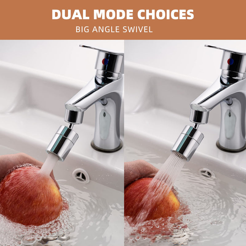 Waternymph Kitchen Sink Faucet Aerator Solid Brass - Big Angle Swivel Faucet Aerator Dual-function 2 Sprayer kitchen faucet attachment swivel sprayer- 360-Degree Swivel - Polished Chrome/ 1.8GPM - NewNest Australia