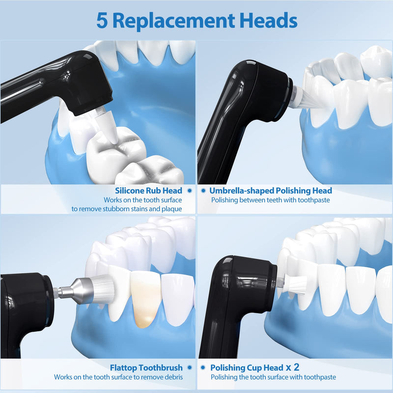 ZoCCee tooth polisher attachment, 5 multifunctional replacement heads for ZoCCee tooth polishers for teeth cleaning and teeth whitening - NewNest Australia