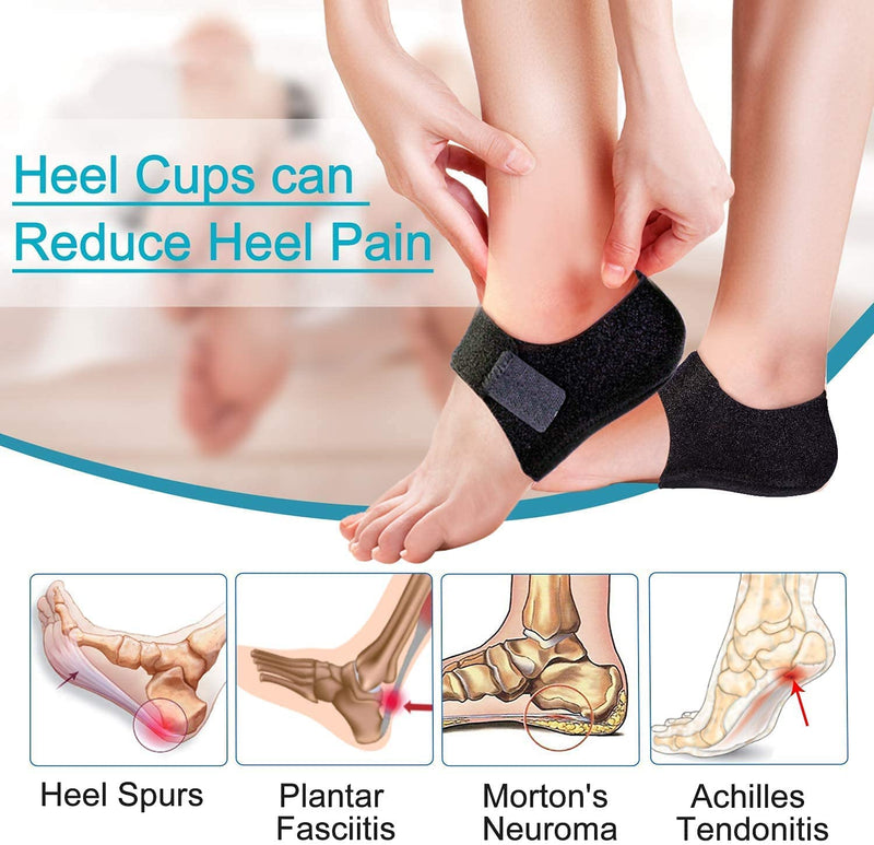 2 x Heel Pads, Heel Sleeves, Gel Heel Protectors for Plantar Fasciitis, Achilles Tendonitis, Bone Spurs, Heel Cups, Heel Pads, Heel Cushions for Relief of Heel Pain/Pressure - NewNest Australia