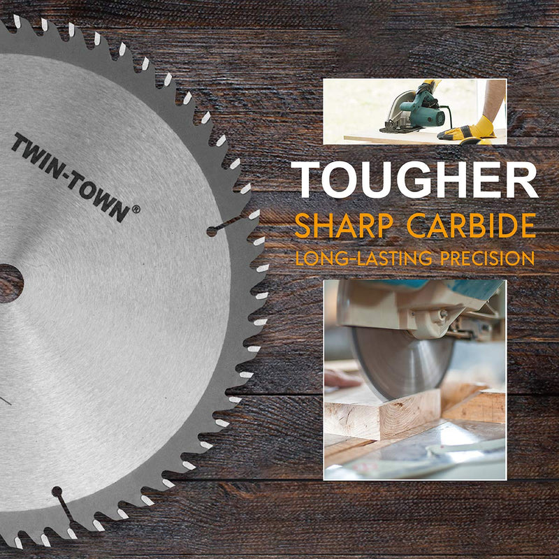 TWIN-TOWN 8-1/4-Inch Saw Blade, 60 Teeth,General Purpose for Soft Wood, Hard Wood, Chipboard & Plywood, 5/8-Inch DMK Arbor 8-1/4" 60T - NewNest Australia