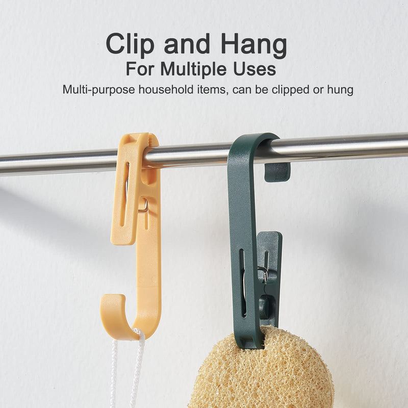 KooNiosio Multipurpose Hook Clips, 8 Pcs Clothes Pins, Strong Large Plastic Clothes Clip Hanger, S Hooks for Shower Curtain - NewNest Australia