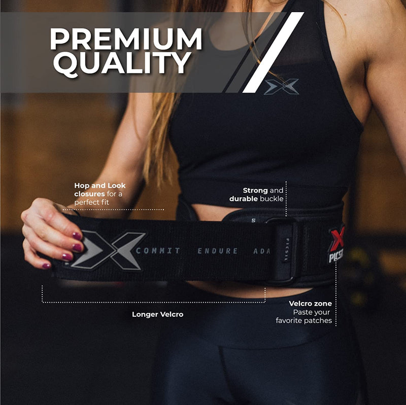 Picsil Weight Lifting Belt, Lumbar Support, Excellent For Squats, Clean, Lung, Deadlift, Thrusters, Adjustable Belt With Space For Patches, Comfortable Waist - NewNest Australia