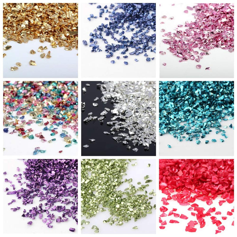 Crushed Glass Irregular Metallic Mini Chips Sprinkles Chunky Glitter Gold 100g 0.5-2.5mm for Nail Arts Craft DIY Vase Filler Epoxy Resin Mold Jewelry Making Decoration (Gold, 0.5-2.5mm) - NewNest Australia