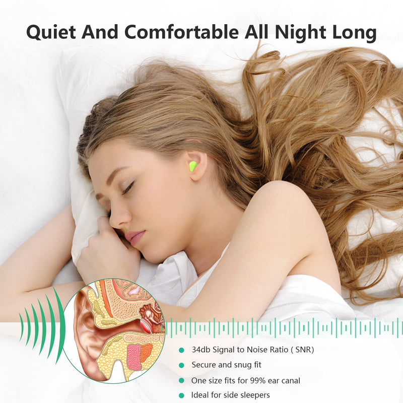 Acwoo Ear Plugs, 60 Pairs Of Ear Protection, Foam Plugs, Noise Canceling Ear Plugs For Sleeping, Reusable Ear Plugs For Sleeping, Loud Sounds, Snoring (Yellow) - NewNest Australia