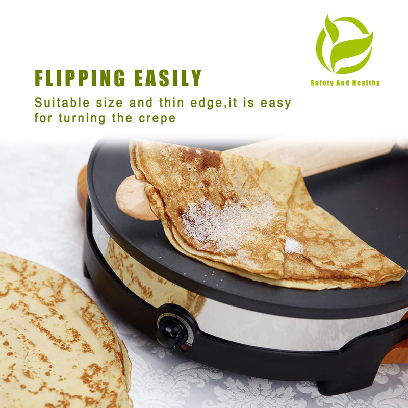 Prowithlin 4 Piece Crepe Spreader and Spatula Set, Crepes Maker Made Of 100% Natural Beech Wood, 12" Crepe Spatula and 4.7" Crepe Spreader, Crepe Pan Dosa Pan Accessories Crepe Tools - NewNest Australia