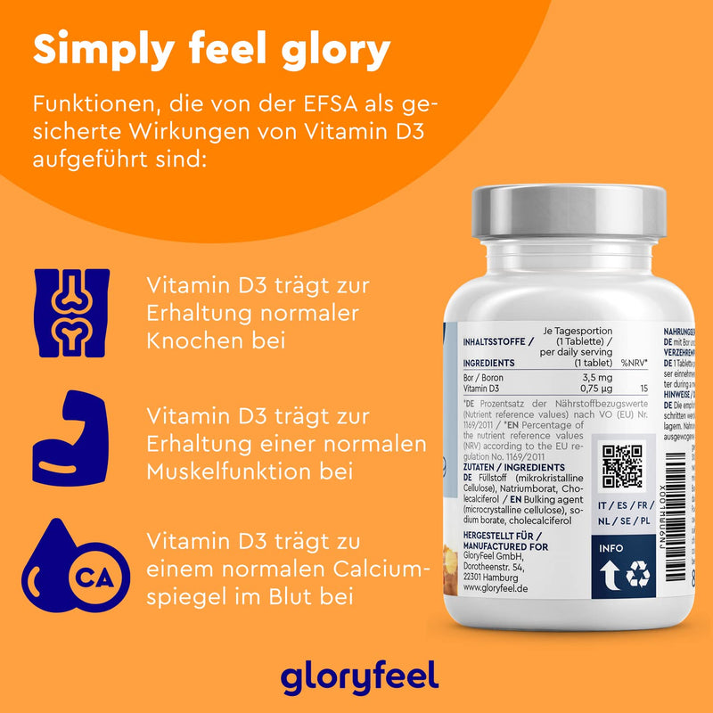 Pure boron - High dose with 3.5 mg boron - 400 tablets for over 1 year supply - High bioavailability thanks to vitamin D - 100% vegetarian & without unwanted additives - NewNest Australia