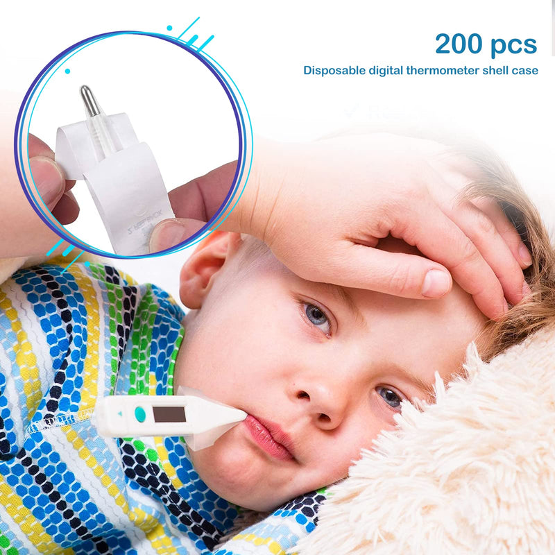 200 Pieces Digital Thermometer Probe Covers Disposable Thermometer Sleeves Universal Electronic Thermometer Covers for Oral Armpit Rectal Electric Thermometer - NewNest Australia