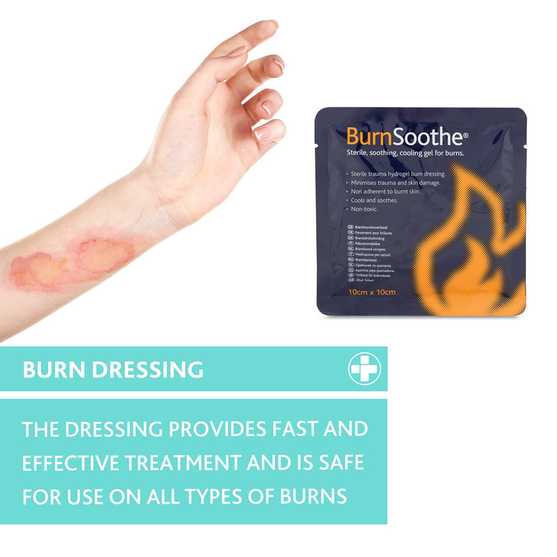 Reliance Medical Burnsoothe Cooling Gel Immediate Dressing For Burns In First Aid Sterile Burns Soothing, Non-Adherent, Non-Toxic, Minimize Trauma And Skin Damage, 10 Cm x 10 Cm, (Pack Of 10) - NewNest Australia
