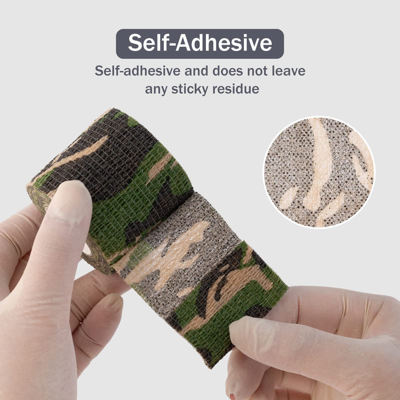 EZ Tattoo Grip Tape - Pack of 24 (2.5cm x 4.5m) Self-Adhesive Bandage for Wrist Swelling and Ankle Sprain, Disposable Roll Tattoo Grip Tube Tape for Tattoo Machine (Camo) Camo - NewNest Australia
