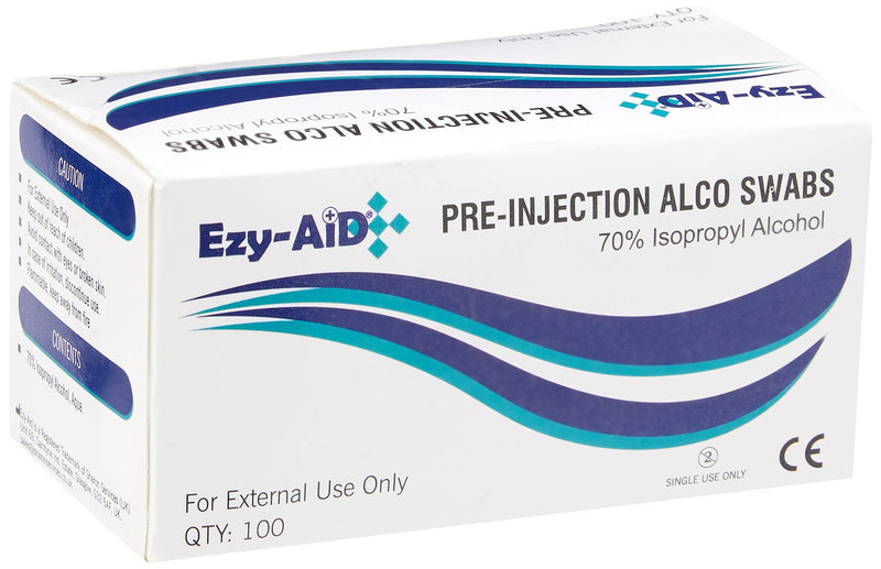 Ezy-Aid 100 Pre Injection Skin Cleansing wipes Swabs & Hospital Grade Sanitiser Spray . Made with 75% pharma grade alcohol. Kills 99.9% of viruses and bacteria, 250ml (Pack of 1) + Sanitiser Spray - NewNest Australia