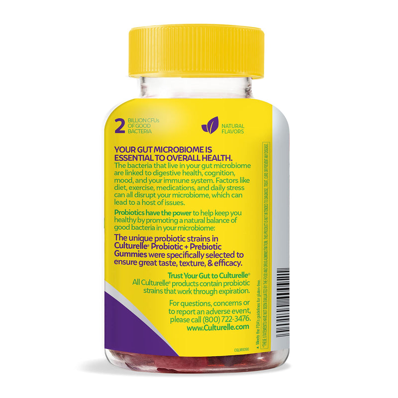 Culturelle Daily Probiotic Gummies for Men and Women, Probiotic + Prebiotic with Vitamin C Boost, Digestive + Immune Support*, Gluten Free, Mixed Berry Flavor, 52 Count Adult Daily Probiotic Gummies - NewNest Australia