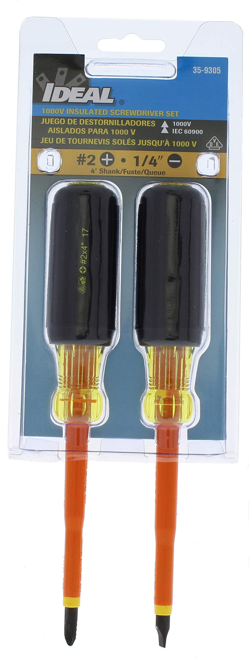 Ideal Industries Ins. Screwdriver Set, Slot/Phillips, 2 Pc, Orange, 35-9305 - NewNest Australia