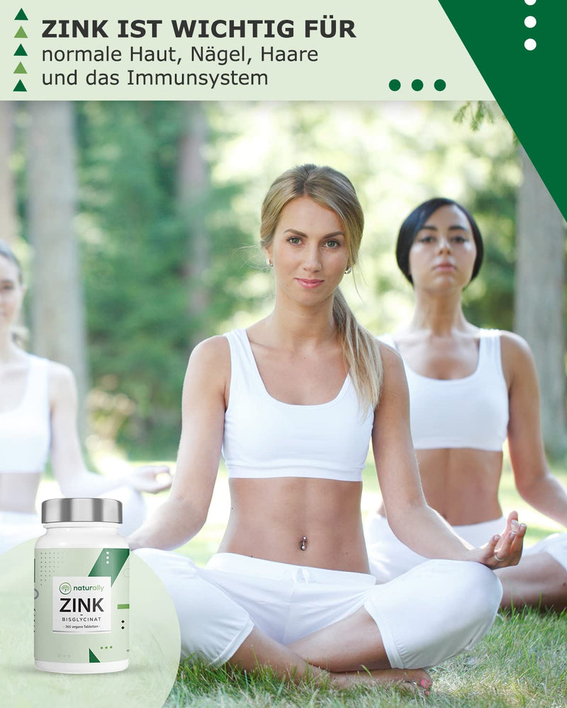 naturally zinc bisglycinate 25mg (vegan) 365 zinc tablets annual supply - natural zinc in high doses, zinc without additives, made in Germany - NewNest Australia