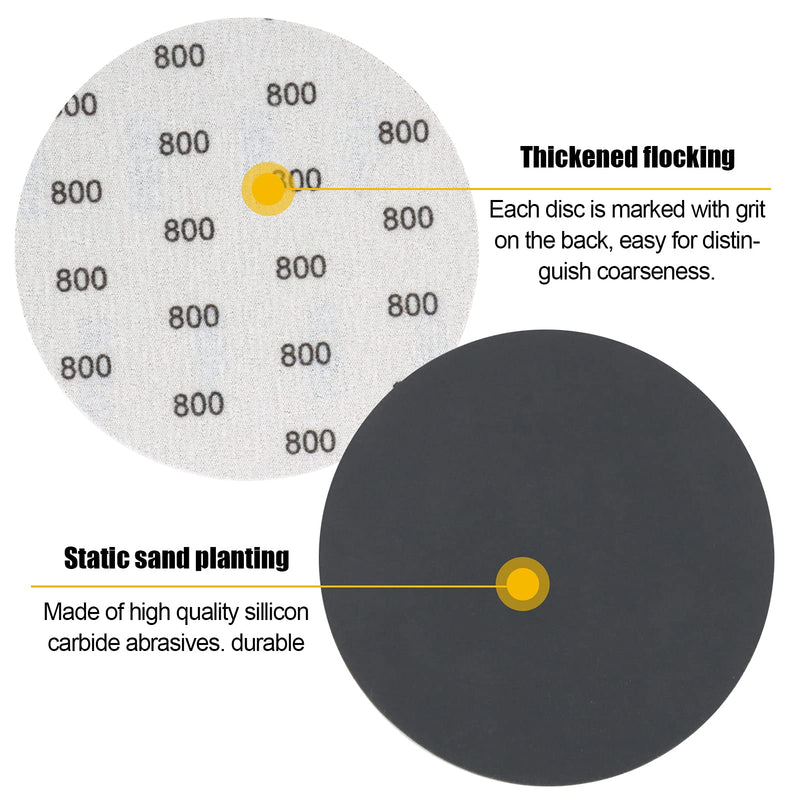 VIBRATITE 6 Inch Sanding Discs-30 Packs Hook and Loop Wet Dry Sandpaper 800 Grit Random Orbital Sander for Automotive Wood Metal Plastic Sanding Polishing - NewNest Australia