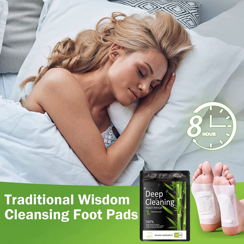 Foot Detox Patches, 30 Pcs Natural Deep Cleansing Detox Foot Patches for Relieve Body Stress, Improve Sleep Quality, Enhance Blood Circulation 30PCS - NewNest Australia