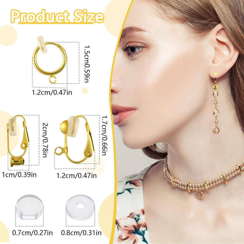 18 Pieces Clip-on Earrings Converter with Silicone Earring Pads 3 Colors Clip-on Earring Converter with Easy Open Loop for None Pierced Ears DIY Earring Jewelry Making Findings - NewNest Australia