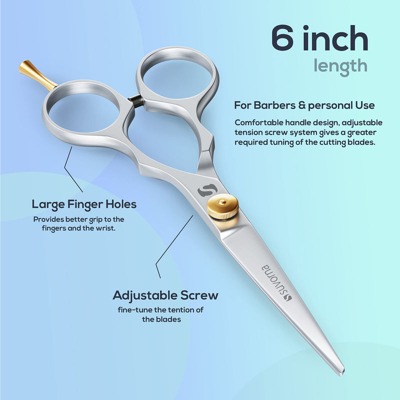 Suvorna 6 Inch Hair Scissors Professional Hairdressing Scissors - Hair Cutting Scissors - Barber Scissors - Hair Cutting Scissors - Hairdressing Scissors Children. Exclusively For Women/Men And Salon Use. - NewNest Australia