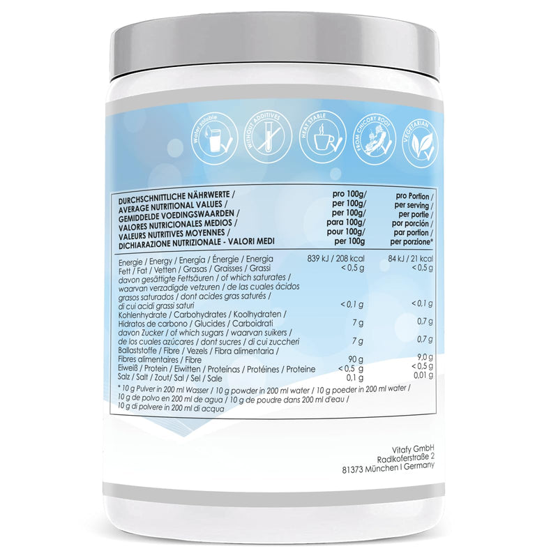 LINEAVI Inulin powder, 500g inulin powder, low-calorie fiber from chicory root (chicory), intestinal flora, can be used for drinks and for cooking and baking, made in Germany 500g (pack of 1) - NewNest Australia