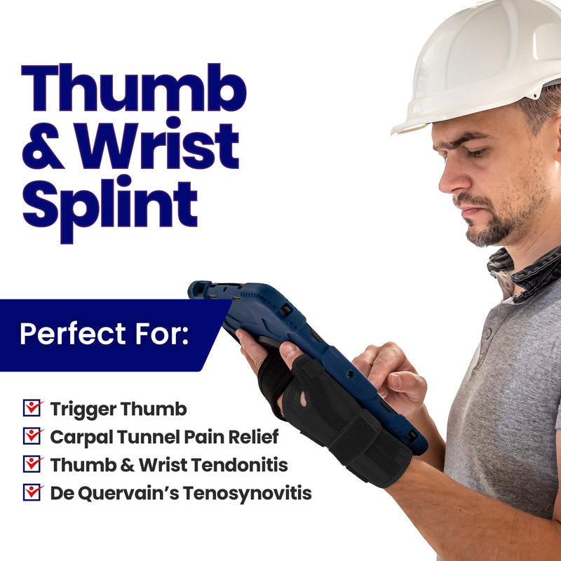 Thumb Splint & Wrist Brace - Carpal Tunnel Wrist Splint with Thumb Spica Thumb Brace. Thumb Stabilizer & Wrist Support For Tendonitis Pain, Arthritis, Trigger Thumb (SMALL/MEDIUM, RIGHT) SMALL/MEDIUM - NewNest Australia