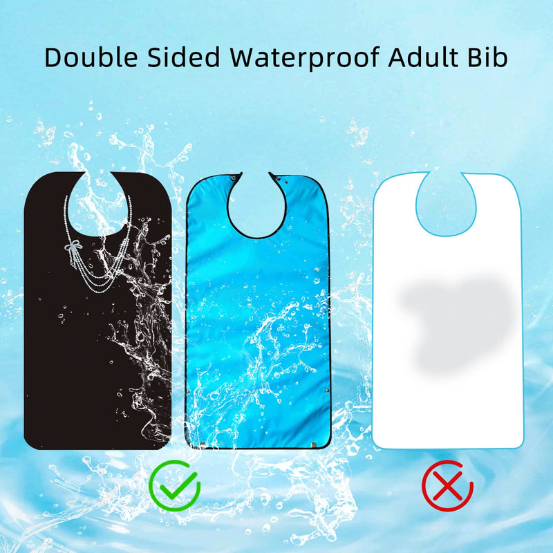 SwirlColor Adult Bibs for Elderly Washable, Waterproof and Reusable Large Adult Bibs for Women Adult Bibs for Eating with Food Catcher Elegant Clothing Protector for Elderly Patient - NewNest Australia