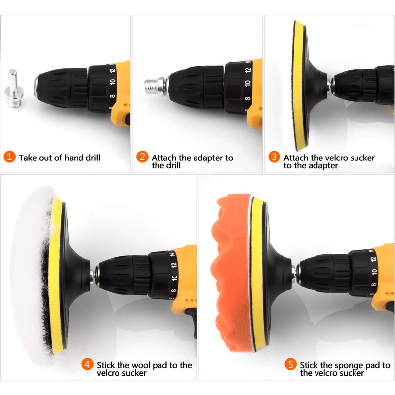 6 Inch Buffing and Polishing Pad Kit 11 PCS with Drill Adapter - NewNest Australia