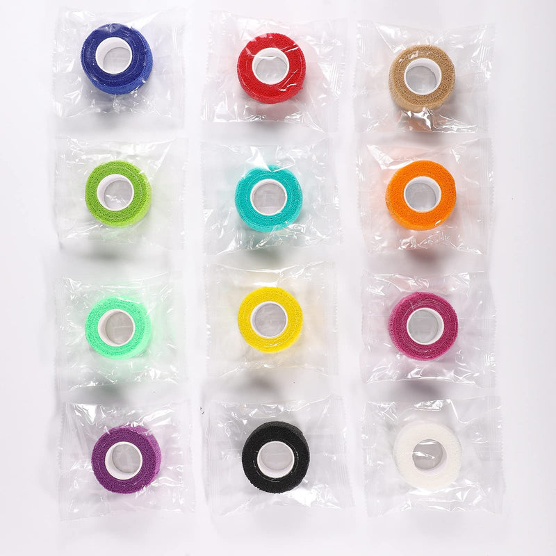 12 Rolls Of Self-Adhesive Bandage, 2.5 Cm X 4.5 M, Self-Adhesive Bandage, Elastic Fixing Bandage, Self-Adhesive For Sports, Hand, Arm, Foot, Joint, Fingers (Colourful) - NewNest Australia