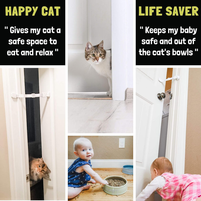 Door Buddy Child Proof Door Lock with Adjustable Strap. No Need for Baby Gate with Pet Door. Baby Proof Door to Litter Box Room. Cats Enter Easily. Installs in Seconds and is Simple to Use. (Caramel) Caramel - NewNest Australia