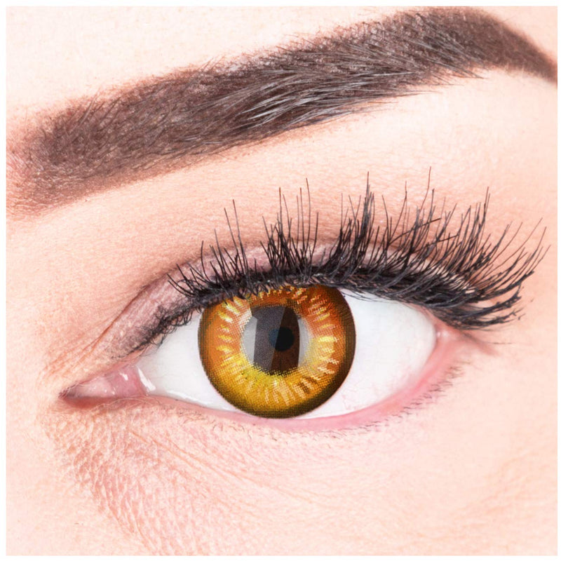 Colored Brown Contact Lenses Anime Brown Circle Lenses Heroes Of Cosplay Strong Opaque Without Prescription with free lens case - NewNest Australia