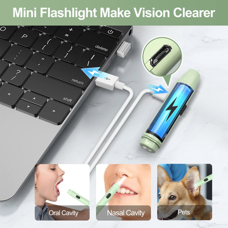 Ear Wax Removal Kit Upgraded All in One Ear Cleaing Tool Set with LED Light/Ear Pick Digger/Twezzers/Spiral Spring Ear Spoon with Storage Box for Adults, Kids and Pets (Pack of 7) Green - NewNest Australia