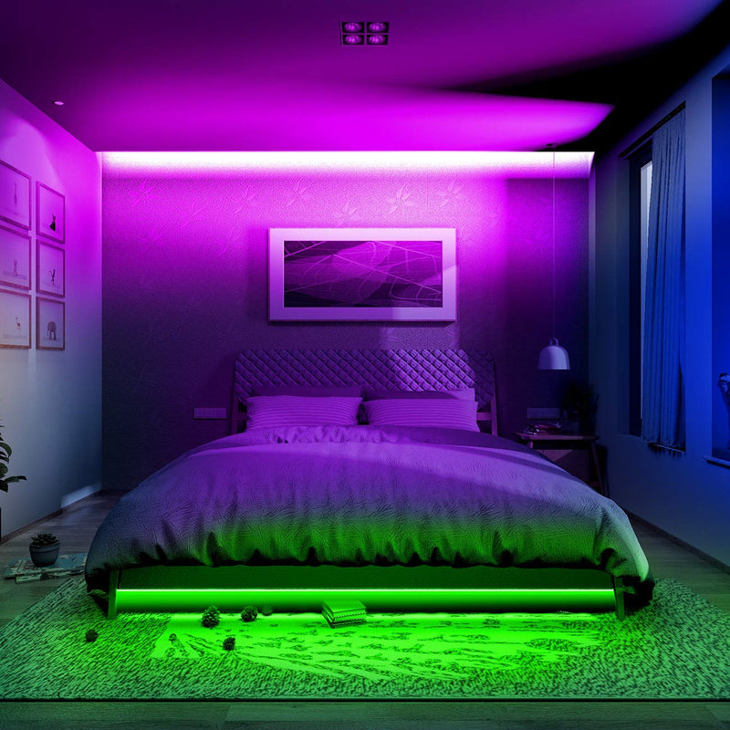 phopollo Led Strip Lights Color Changing 16.4ft Flexible 5050 RGB Led Lights Kit with Power Supply and 44 Keys Remote - NewNest Australia