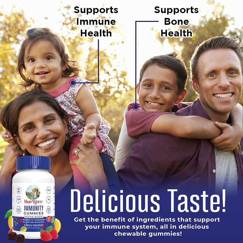 Immunity Gummies 5-in-1 by MaryRuth's (Raspberry Lemonade) | Powerful Blend of Zinc, Elderberry, Vitamin C, Vitamin D, and Echinacea for Kids & Adults | Vegan, Non-GMO, Gluten Free | 90ct 1 - NewNest Australia