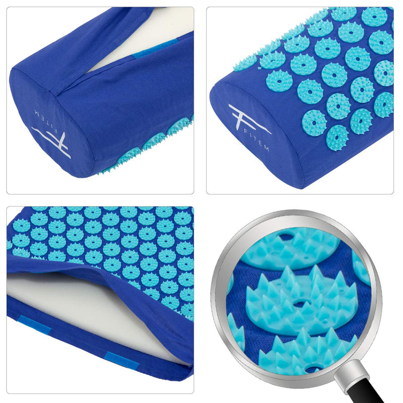 Fitem Acupressure Set ‚ Acupressure Mat, Acupressure Cushion, Bag, Massage Ball For Relieving Of Pain In The Back And Neck ‚ Sciatica ‚ Back Massage, Muscle Relief And Recovery After Exercise Qc-M230Andqc-Pl66-Blue Blue-Turquoise - NewNest Australia