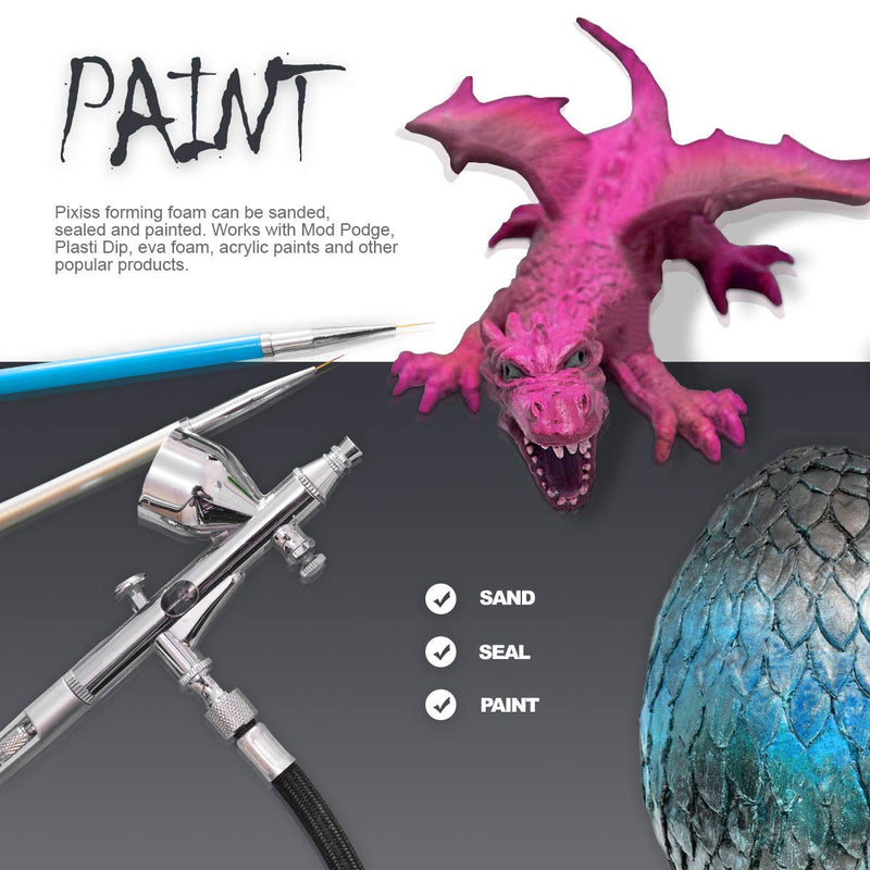 Foam Clay Moldable Cosplay Air Dry by Pixiss (300 Gram Black) – High Density and Perfect for Intricate Designs | Air Dry to Perfection | Great for Cutting with Knife or Rotary Tool, Sanding or Shaping - NewNest Australia