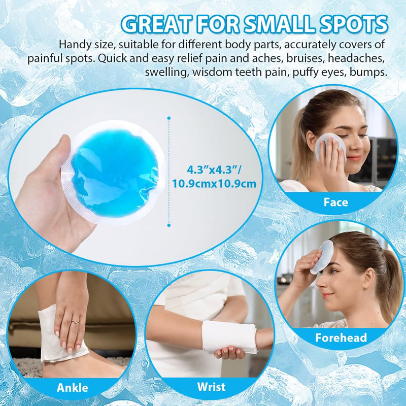 NEWGO Ice Packs for Injuries Reusable, Hot Cold Therapy Small Gel Ice Pack for Eyes After Surgery, Wisdom Teeth, Migraine, Headaches, Bruises, Bumps, Swelling (6PCS) Blue 6PCS - NewNest Australia