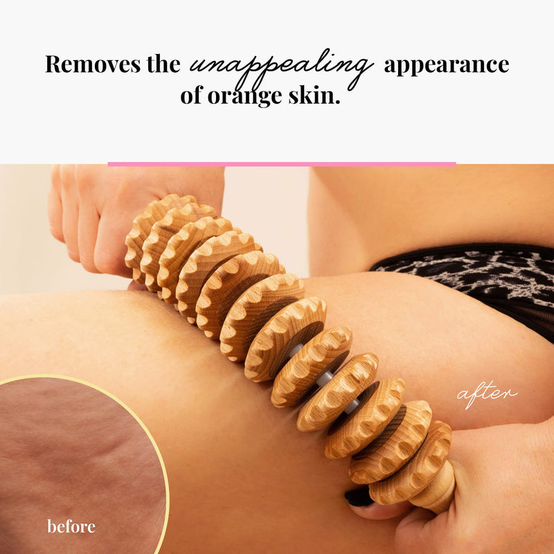 Tuuli Accessories - Curved Wooden Massage Roller for Waist and Thigh, Multi-Functional Body Roller for Cellulite Reduction and Muscle Tension, Natural Massager for Women and Men - NewNest Australia