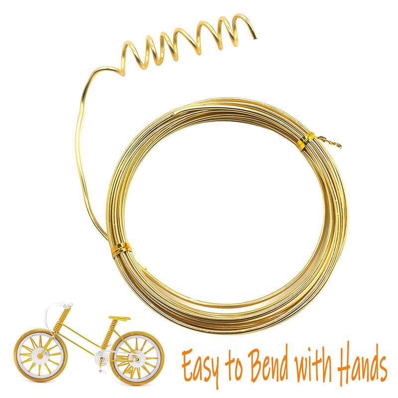 Cinvo 3 Rolls Craft Wire Jewelry Beading Wire Flexible Aluminum Wire Tarnish Resistant for DIY Jewelry Craft Making (12 Gauge/2mm Thick, Silver, Gold and Rose Gold) 2mm round wire - NewNest Australia