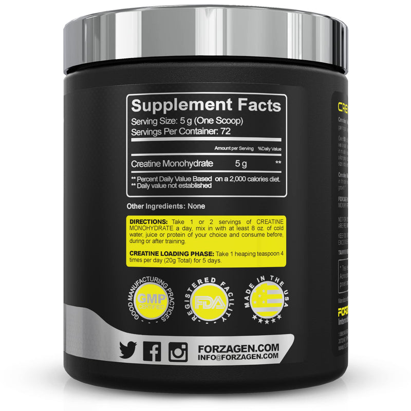 Forzagen Creatine Monohydrate Powder Unflavored - 72 Servings (72 Sevings) 72 Sevings - NewNest Australia