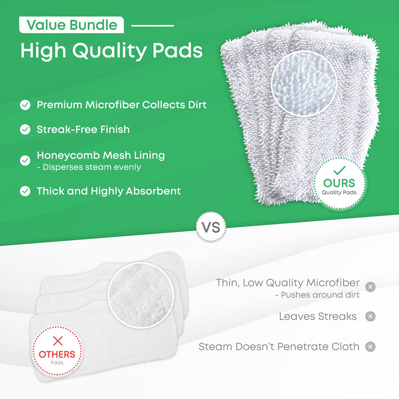 Mop Pads Fit Shark Steam Mop SK Series Compatible Model SK140 SK410 SK460 S1000 S1000A S3101 S3251 SK141 SK3102 SK3251 SK435 SK435CO S3102 S3250 Replacement Flat Microfiber Cloth Steamer Pad 4 Pack - NewNest Australia
