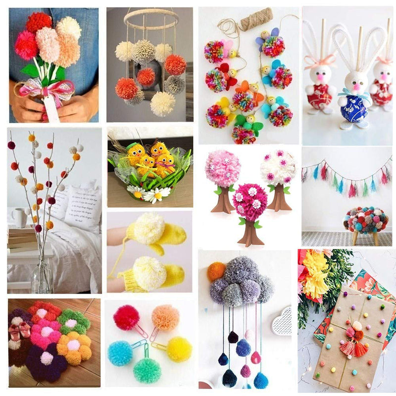 Pompom Maker, 4 Sizes Pom pom Makers for Fluff Ball Weaver Needle Craft DIY Wool Knitting Craft Tool Set Decoration (4) - NewNest Australia