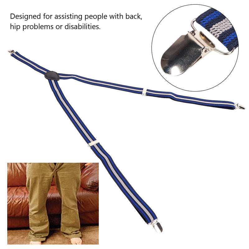 Pants Wearing Helper Aide Tool Puller for Elderly, Senior, Pregnant, Adjustable Pants Wearing Belt Aids Pants Dressing Aids, Easy On and Off Pants Dressing Puller(Blue and White Stripes) Blue and White Stripes - NewNest Australia