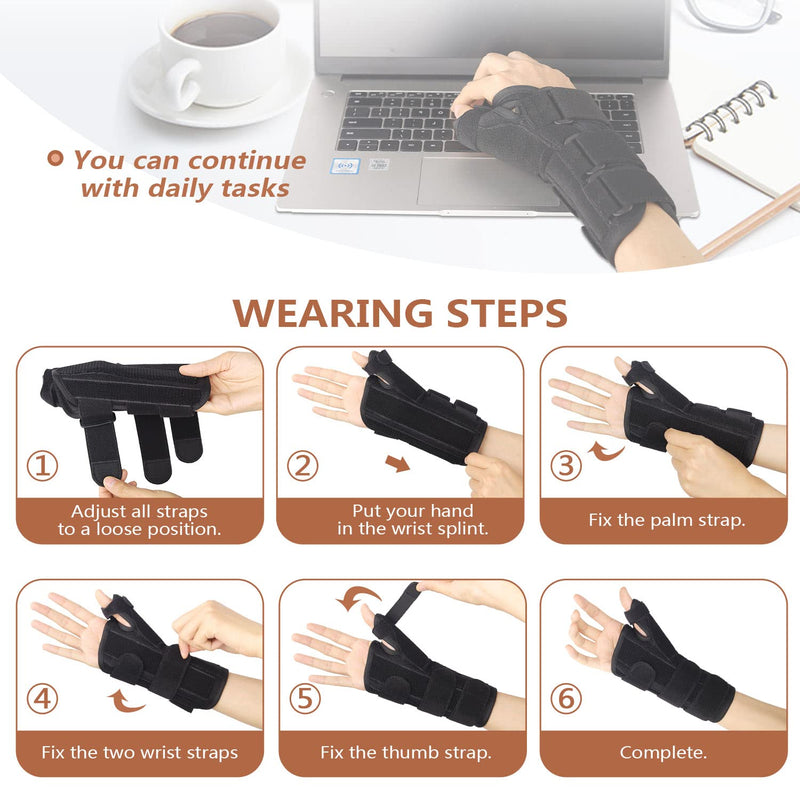 Thumb and Wrist Support, Thumb Spica Splint, Thumb Splint for Trigger Thumb, Wrist Support Brace for De Quervain's Tenosynovitis, Arthritis, Sprained, Scaphoid Fracture, Carpal Tunnel, Men and Women RIGHT L/XL - NewNest Australia