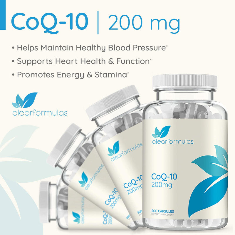 Clear Formulas Pure CoQ10 200mg 200 Capsules Supports Heart Health & Helps Maintain Healthy Blood Pressure - NewNest Australia