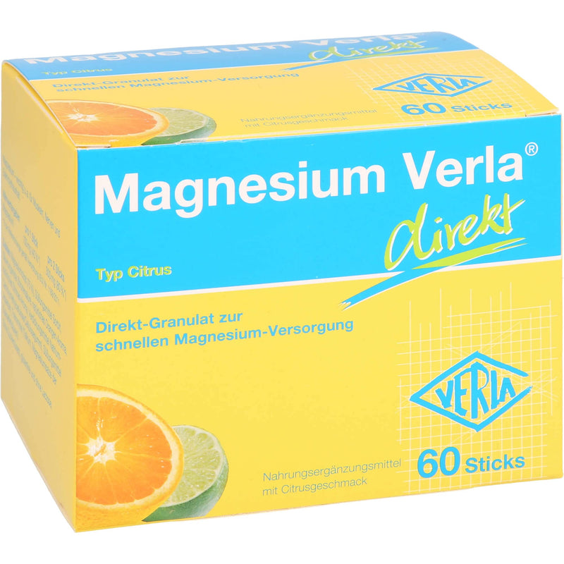 Verla-Pharm Arzneimittel GmbH & Co. KG Magnesium Verla Direct Citrus Direct Granules, Pack of 60 Orange Bags of 60 (Pack of 1) - NewNest Australia