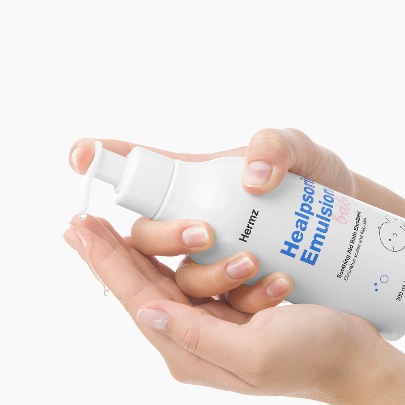 Healpsorin Baby Eczema & Cradle Cap Emulsion Treatment: Calendula, Comfrey Root, Sweet Almond & Watermelon - Gentle Baby Bath Emulsion Fights Bacteria & Restores Moisture Barrier - NewNest Australia