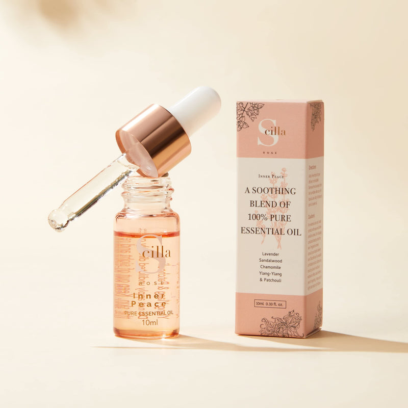 Scilla Rose Inner Peace-Pure Essential Oil Blend 10ml Total De-Stress Aromatherapy Diffuser Oil - 100% Natural and Organic with Lavender, Patchouli, Ylang-Ylang, Sandalwood Oils ‎the Inner Peace Oil 10ml (Pack of 1) - NewNest Australia