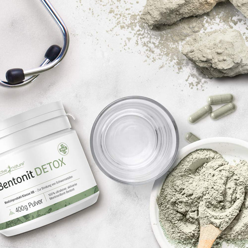 Effective Nature - Bentonite Detox - 400 G - Certified Medical Device For Binding Heavy Metals In The Body - 100% Ultra-Fine - Made In Germany - No Unwanted Additives - NewNest Australia