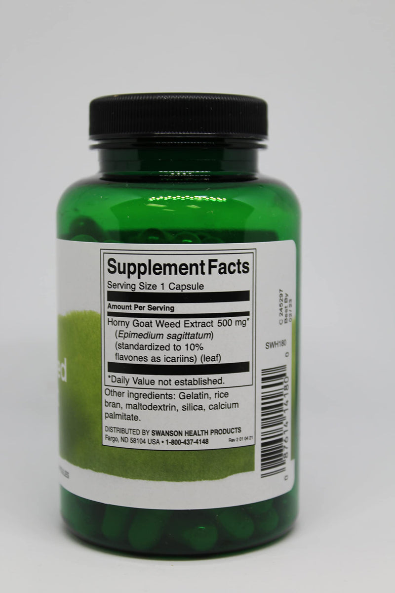 Swanson Horny Goat Weed Extract 500 Milligrams 120 Capsules - NewNest Australia